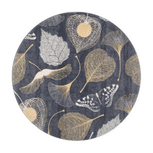 Ginkgo Leaves: Seamless Floral Elegance. Cutting Board