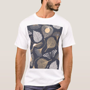 Ginkgo Leaves: Seamless Floral Elegance. T-Shirt