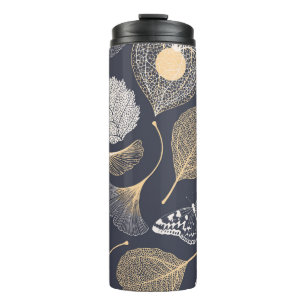 Ginkgo Leaves: Seamless Floral Elegance. Thermal Tumbler
