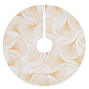 Ginkgo Leaves: Seamless Floral Pattern. Brushed Polyester Tree Skirt