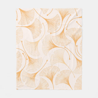 Ginkgo Leaves: Seamless Floral Pattern. Fleece Blanket