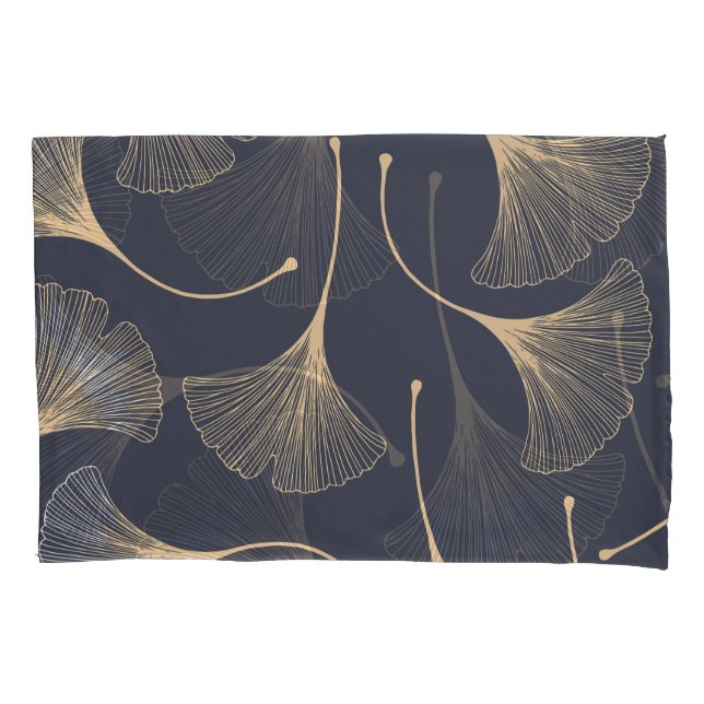 Ginkgo Leaves Seamless Floral Pattern Pillowcase (Front)