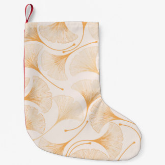Ginkgo Leaves: Seamless Floral Pattern. Small Christmas Stocking