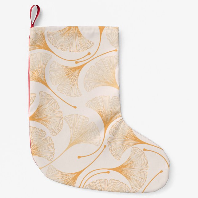 Ginkgo Leaves: Seamless Floral Pattern. Small Christmas Stocking (Front)