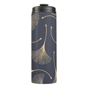 Ginkgo Leaves Seamless Floral Pattern Thermal Tumbler
