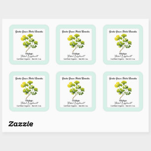 Ginkgo Leaves Square Sticker Product Label