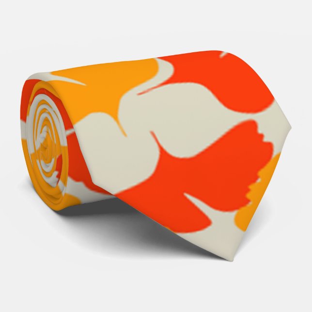 Ginkgo Orange Tie (Rolled)