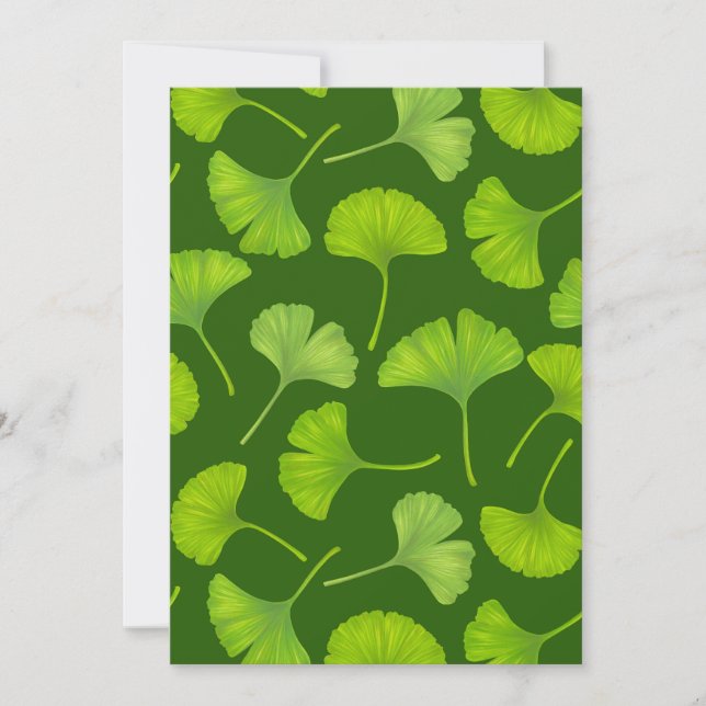 Ginkgo pattern on dark green (Front)