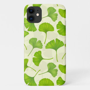 Ginkgo pattern on off white iPhone 11 case