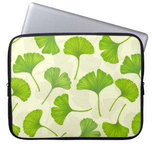 Ginkgo pattern on off white laptop sleeve