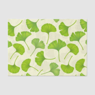 Ginkgo pattern on off white tissue paper