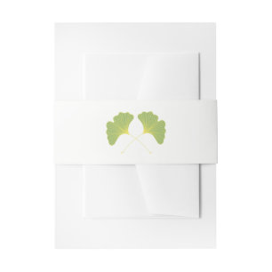 Ginkgo Tree Leaves Spring Green Invitation Belly Band