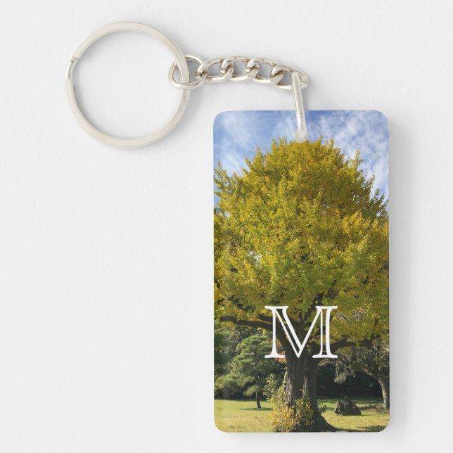 Ginkgo Tree of Golden Yellow Key Ring (Front)