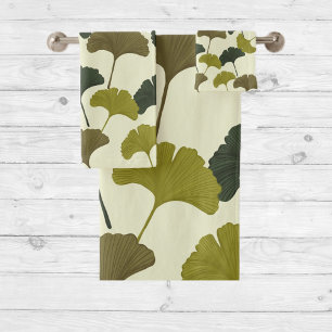 Ginko Bilbao Leaves  Bath Towel Set
