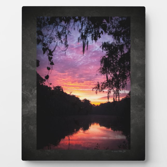 Ginnie Springs River Sunrise Acrylic Wall Art Plaque (Front)