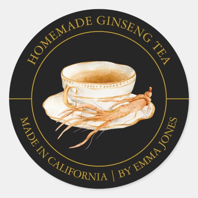 Ginseng Tea Modern label (Front)