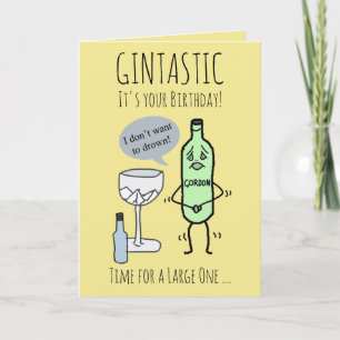 Gintastic It's your Birthday customisable Card