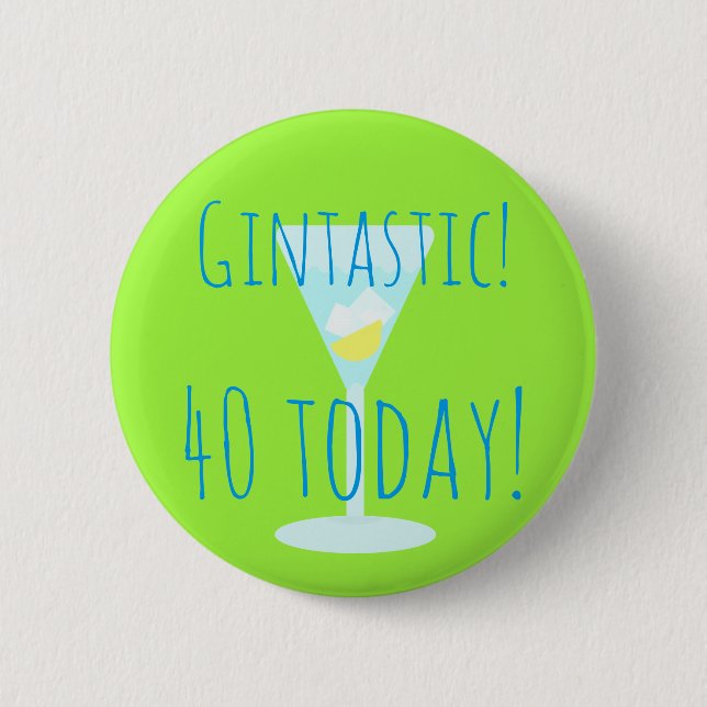 Gintastic Personalised Happy Birthday Age 6 Cm Round Badge (Front)