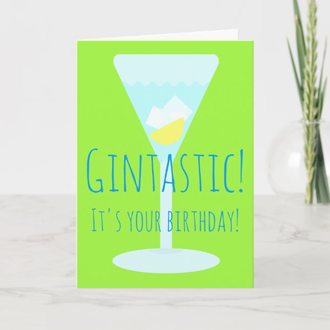 Gintastic Personalised Happy Birthday Greetings Card (Front)