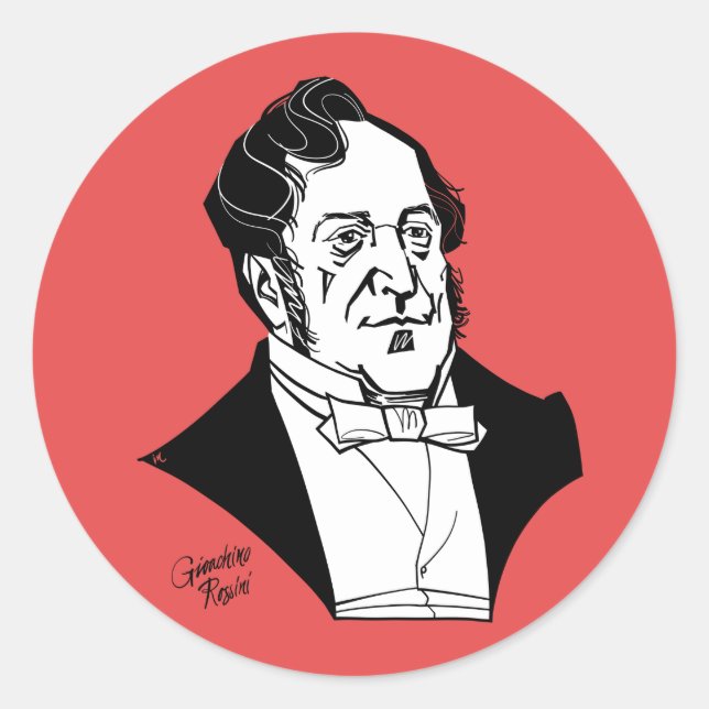 Gioachino Rossini Classic Round Sticker (Front)