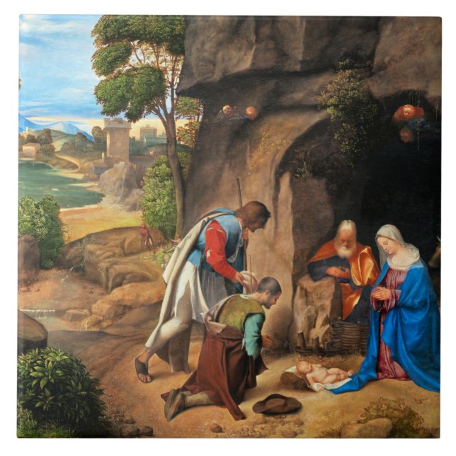 Giorgione - The Adoration of the Shepherds Ceramic Tile (Front)