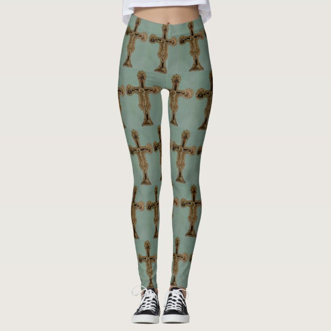 Giotto di Bondone - Kruzifix Crocifisso Scrovegni Leggings (Front)