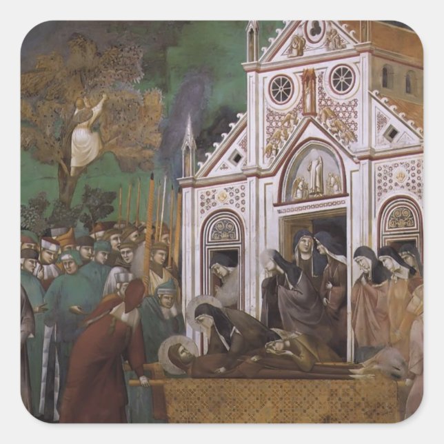 Giotto: St. Francis Mourned by St. Clare Square Sticker (Front)