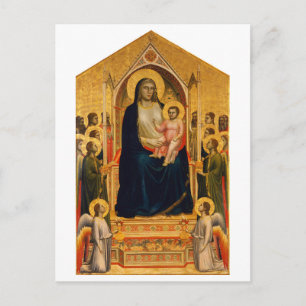 Giotto's Ognissanti (All Saints) Madonna Maestà,  Holiday Postcard