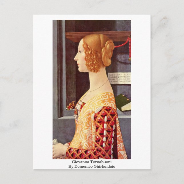Giovanna Tornabuoni By Domenico Ghirlandaio Postcard (Front)