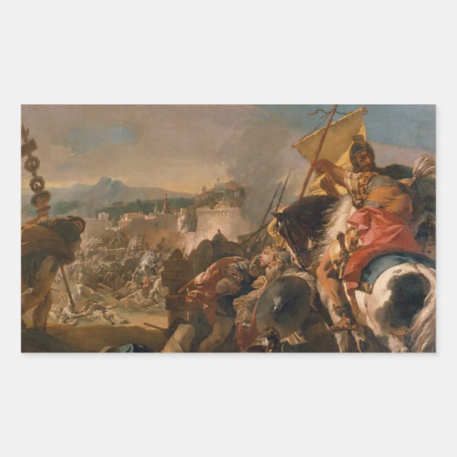 Giovanni Battista Tiepolo -The Capture of Carthage Rectangular Sticker (Front)
