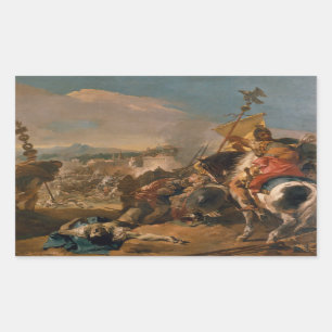 Giovanni Battista Tiepolo -The Capture of Carthage Rectangular Sticker
