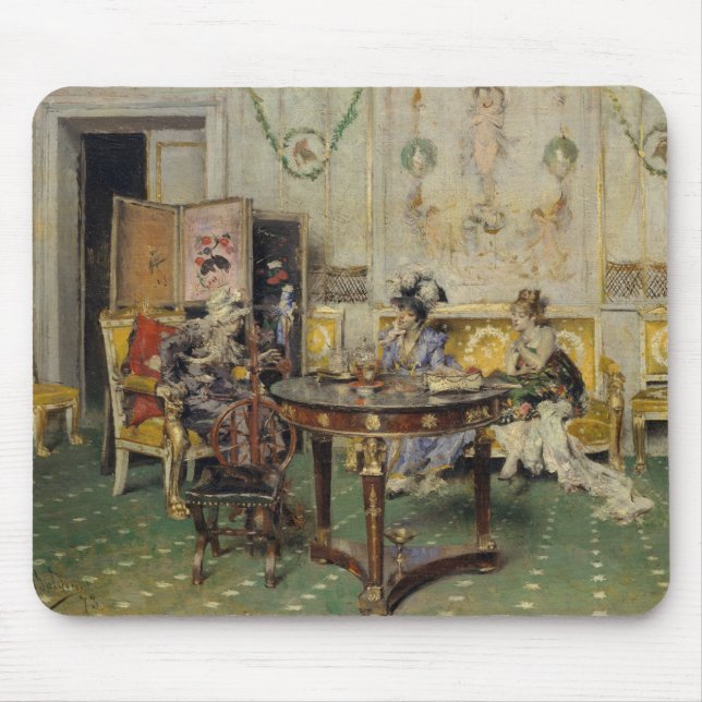 Giovanni Boldini - Gossip Mouse Pad (Front)