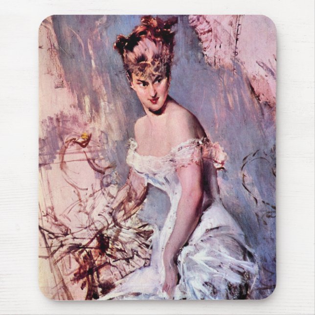 Giovanni Boldini - The actress Alice Regnault Mouse Pad (Front)
