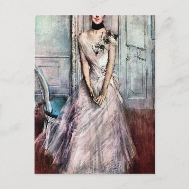 Giovanni Boldini - White pastel picture Postcard (Front)