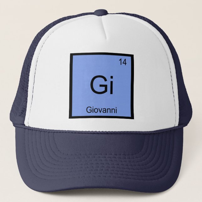 Giovanni  Name Chemistry Element Periodic Table Trucker Hat (Front)