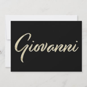 Giovanni Name white gold Handwriting Card