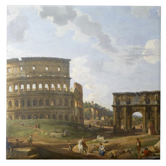 Giovanni Paolo Panini View of the Colosseum Ceramic Tile (Front)