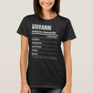 Giovanni Serving Size Nutrition Label Calories T-Shirt