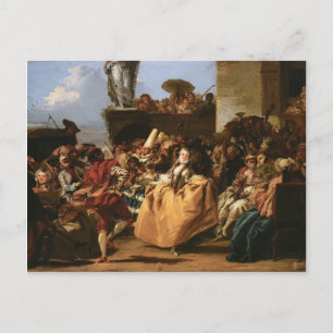 Giovanni Tiepolo- The Minuet or Carnival Scene Postcard