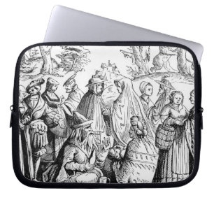 Gipsies fortune telling, after a woodcut in 'Cosmo Laptop Sleeve