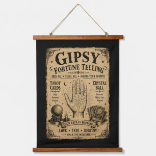 Gipsy Fortune Teller Vintage Halloween Prop. Hanging Tapestry
