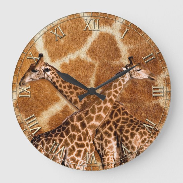 Giraffe 1A & Numeral Options Large Clock (Front)