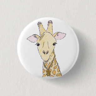 giraffe 3 cm round badge