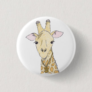 giraffe 3 cm round badge