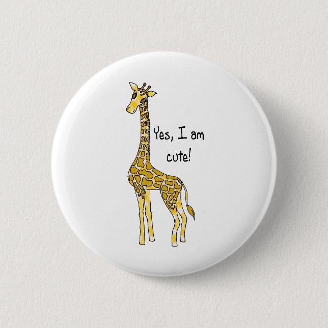giraffe 6 cm round badge (Front)