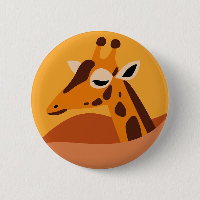 Giraffe 6 Cm Round Badge (Front)