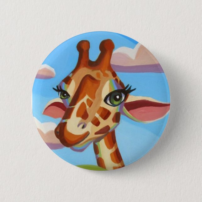 Giraffe 6 Cm Round Badge (Front)