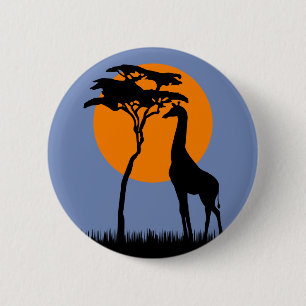Giraffe 6 Cm Round Badge