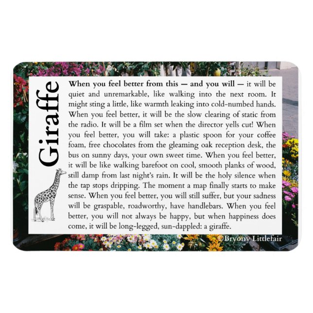 Giraffe - A poem about recovery Magnet (Horizontal)