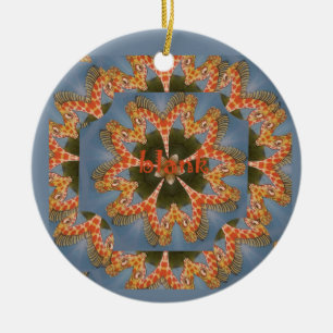 Giraffe Abstract Art Print Ceramic Ornament